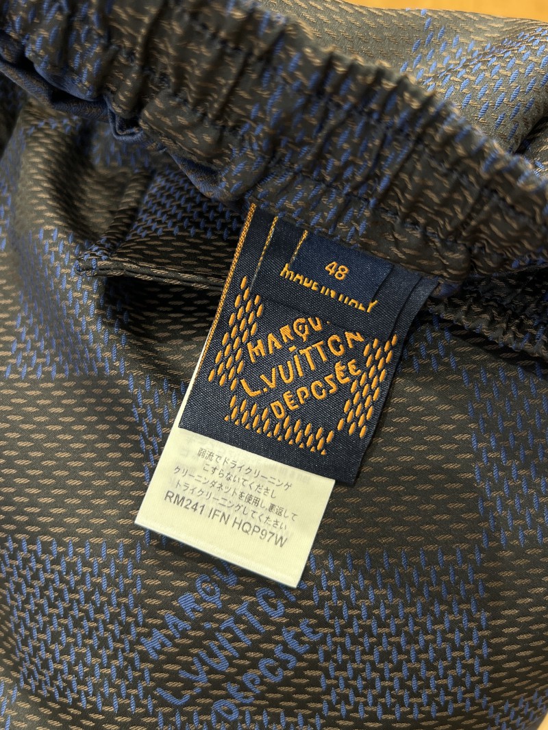 LV Checkered Jacquard Drawstring Casual Shorts 8