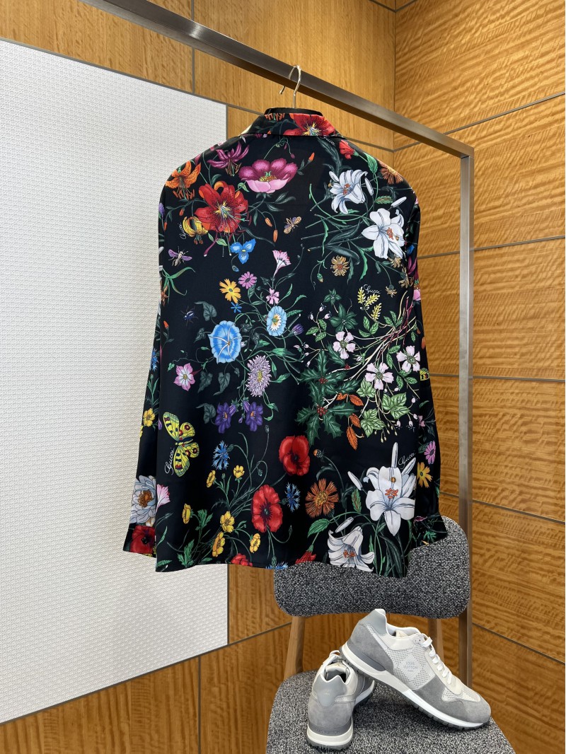 Gucci Floral All-Over Print Single-Button Long-Sleeve Shirt 1