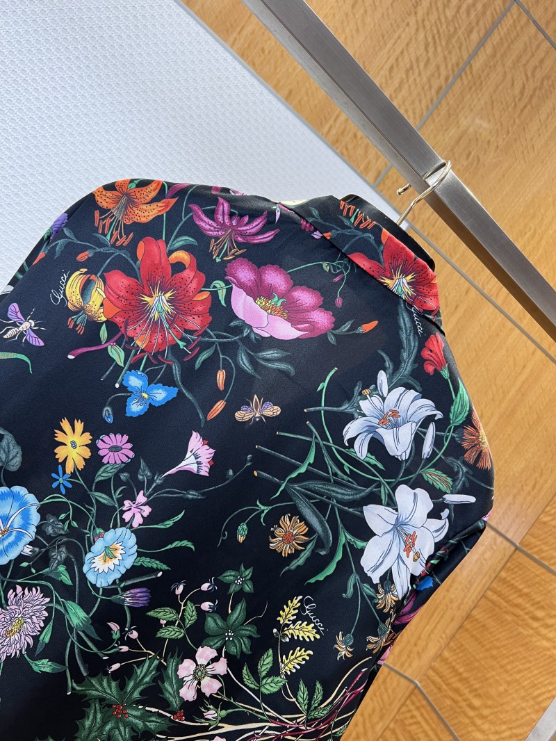 Gucci Floral All-Over Print Single-Button Long-Sleeve Shirt 5