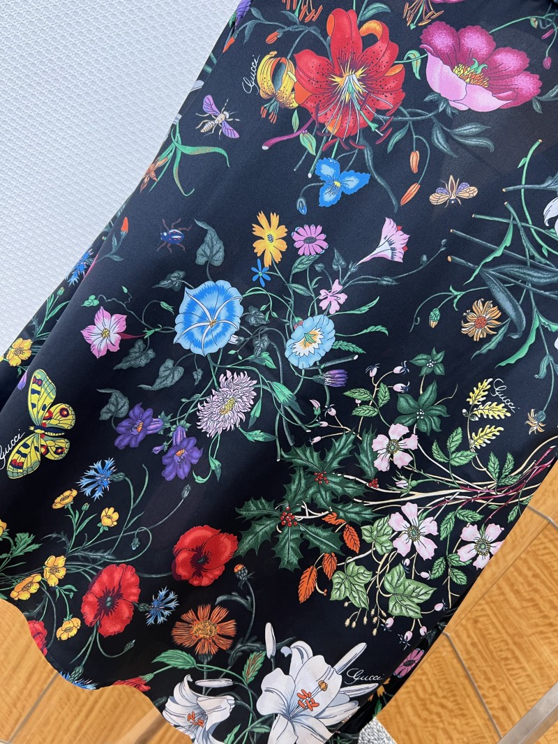 Gucci Floral All-Over Print Single-Button Long-Sleeve Shirt 6