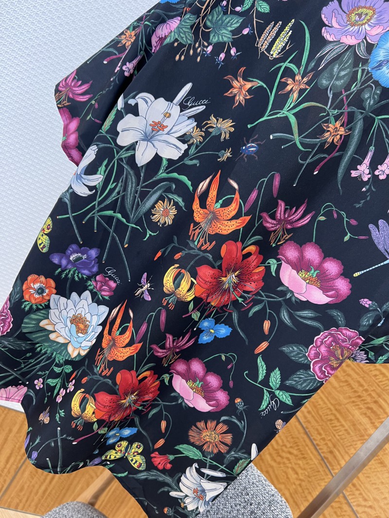 Gucci Floral All-Over Print Single-Button Short-Sleeve Shirt 6
