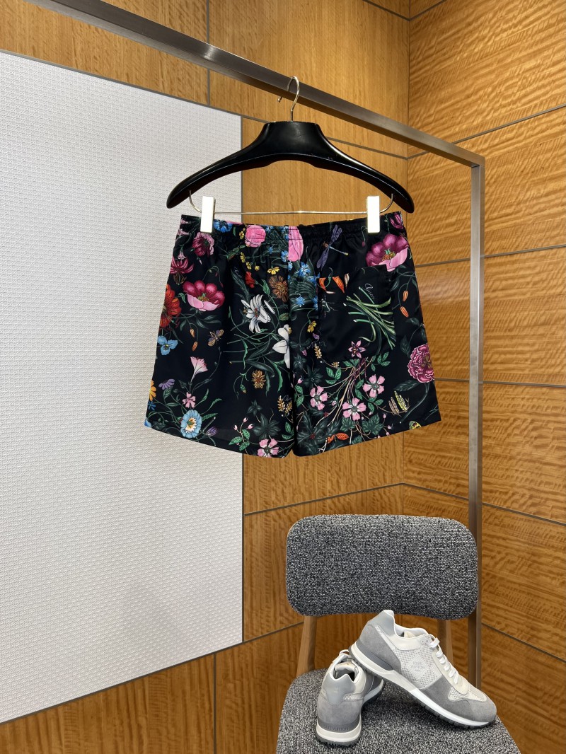 Gucci Floral and Insect Print Drawstring Shorts 1