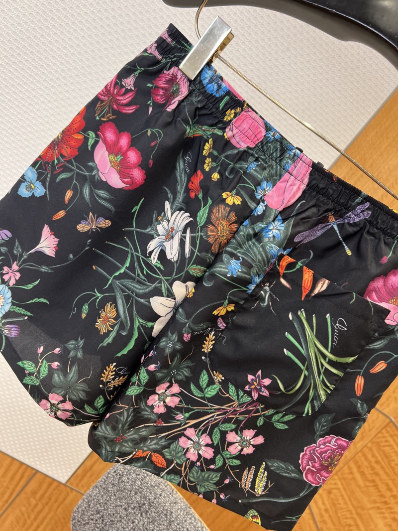 Gucci Floral and Insect Print Drawstring Shorts 6