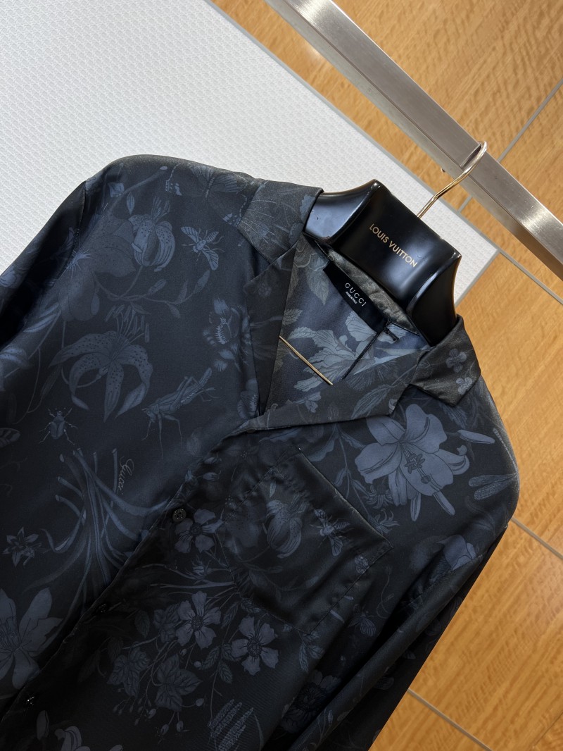 Gucci Floral Print lapel Long-Sleeve Collared Shirt 2