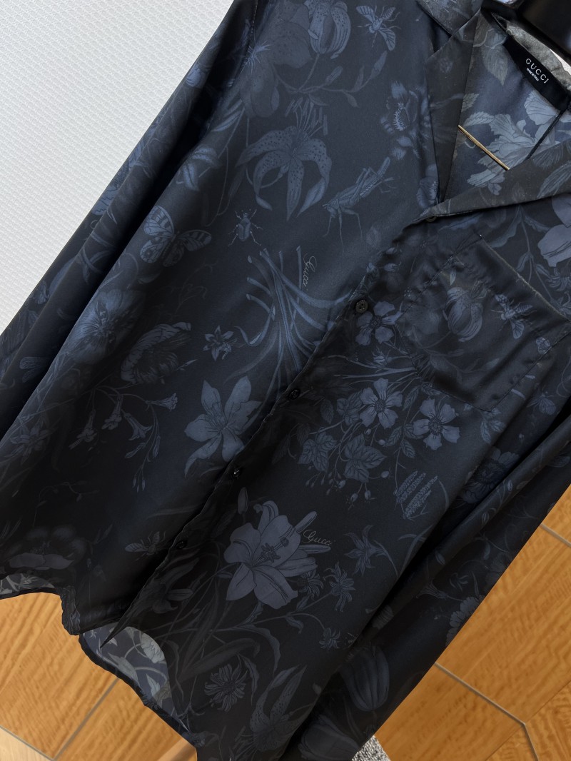 Gucci Floral Print lapel Long-Sleeve Collared Shirt 3