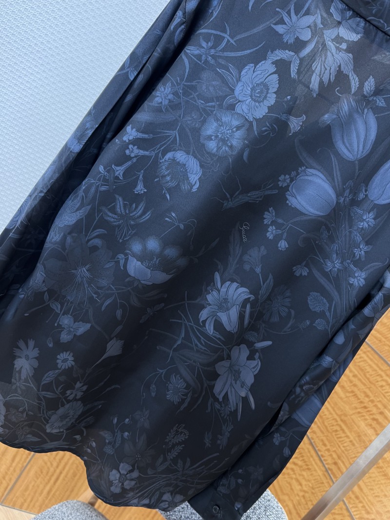 Gucci Floral Print lapel Long-Sleeve Collared Shirt 6