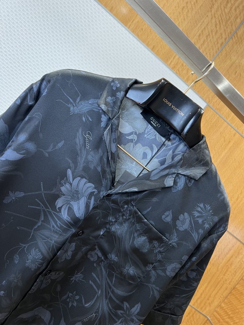 Gucci Floral Print lapel Short-Sleeve Collared Shirt 2