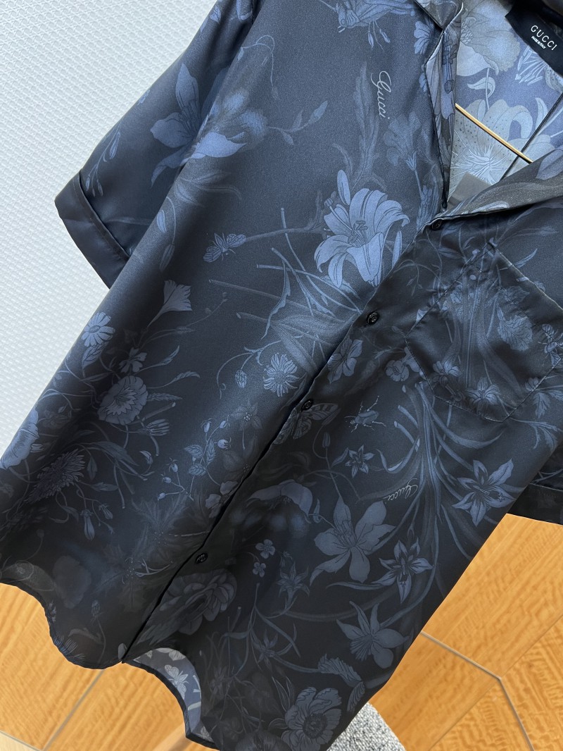 Gucci Floral Print lapel Short-Sleeve Collared Shirt 3