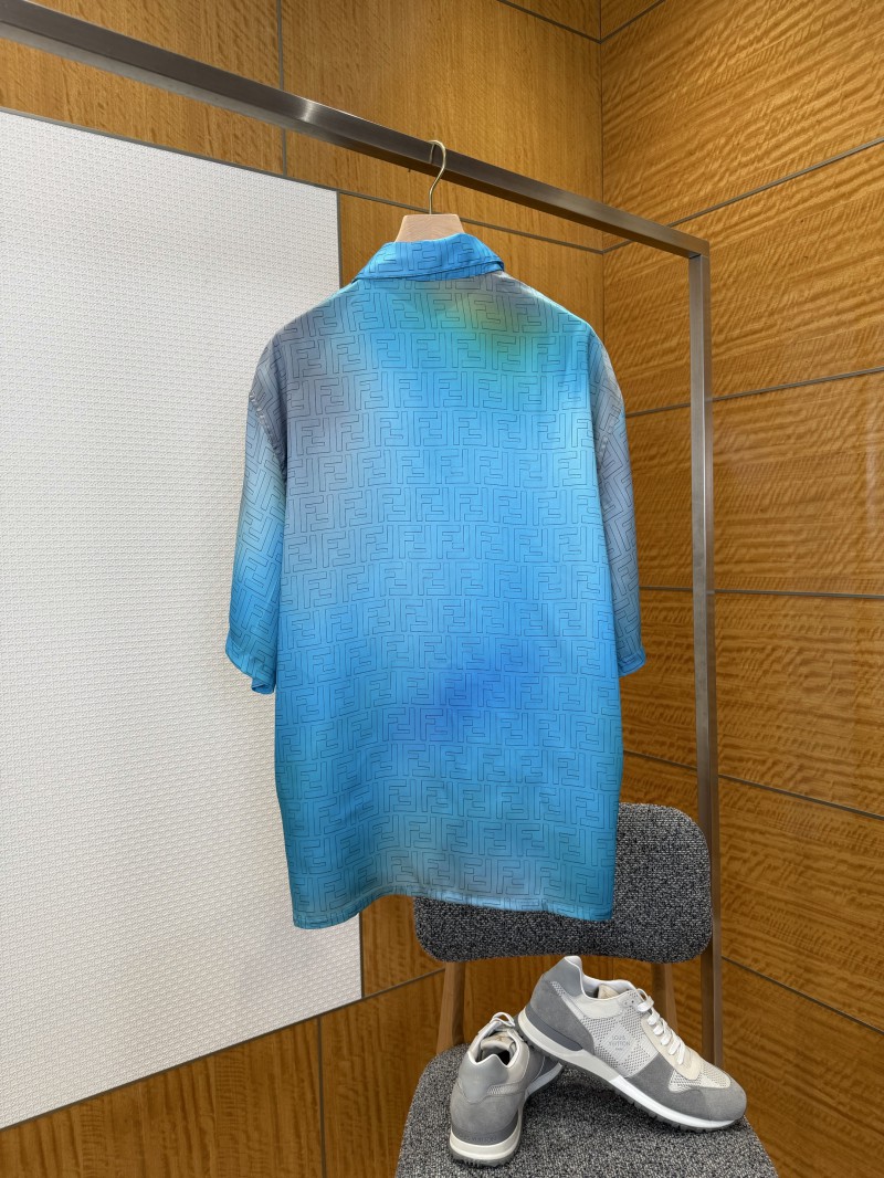 Fendi Gradient Subtle Pattern Jacquard Short-Sleeve Shirt 1