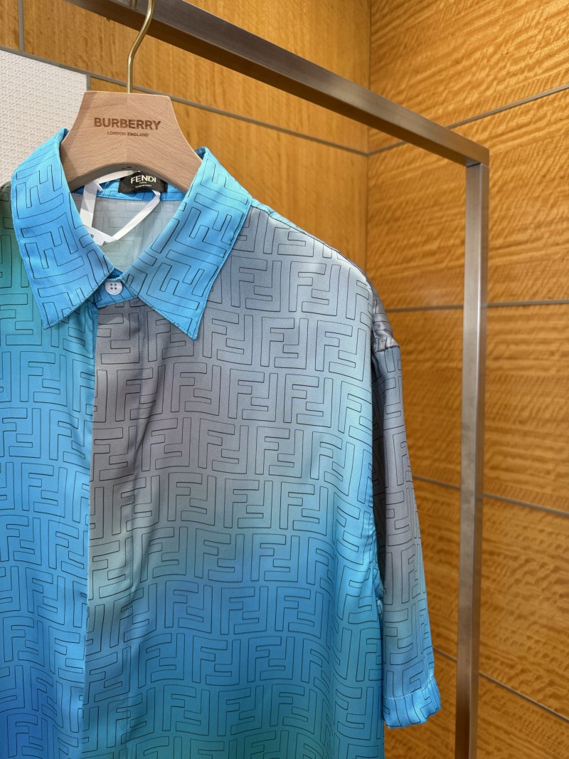 Fendi Gradient Subtle Pattern Jacquard Short-Sleeve Shirt 3