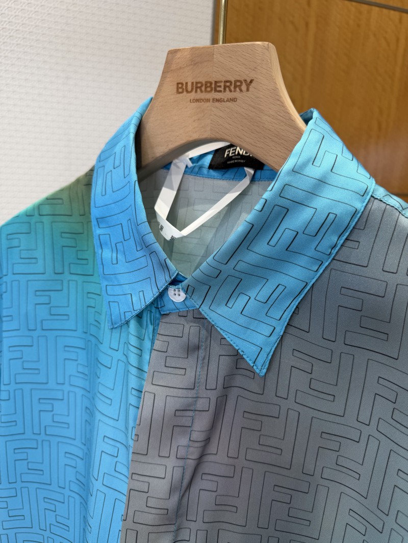 Fendi Gradient Subtle Pattern Jacquard Short-Sleeve Shirt 5