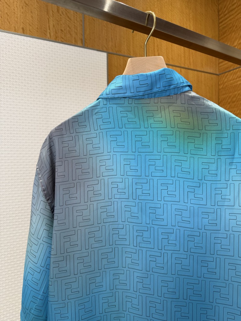 Fendi Gradient Subtle Pattern Jacquard Short-Sleeve Shirt 7