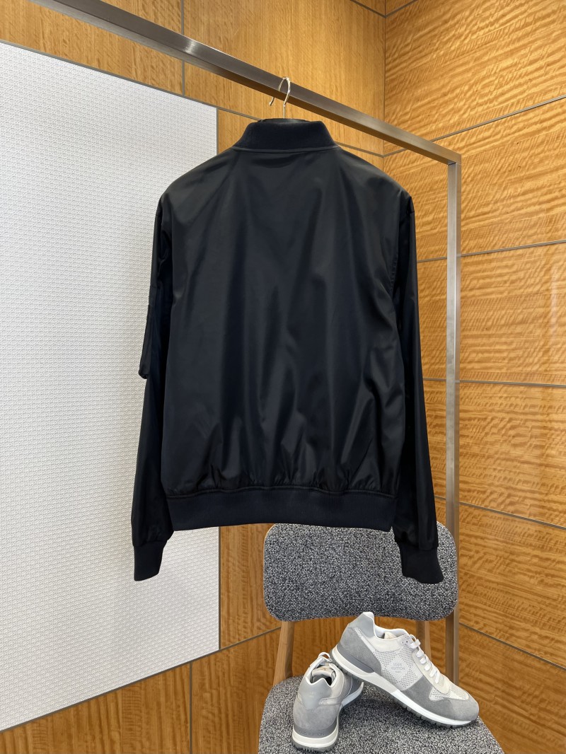 Prada Solid-Color Drop-Shoulder Long-Sleeve Zipper Jacket 1