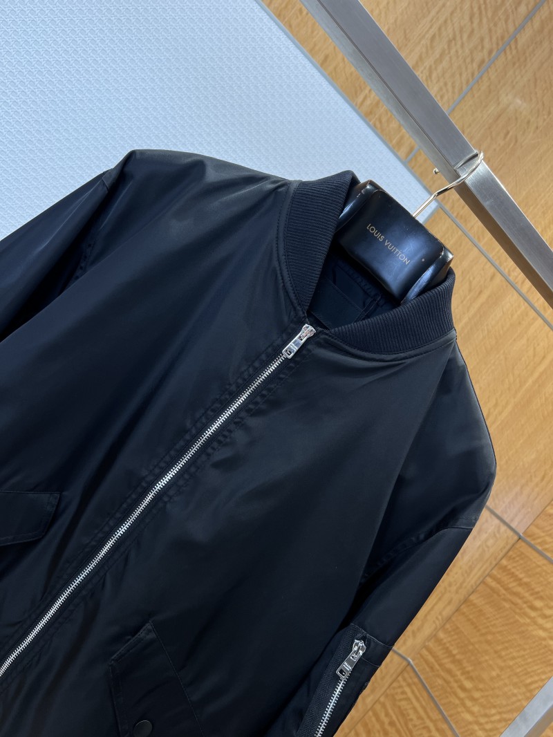 Prada Solid-Color Drop-Shoulder Long-Sleeve Zipper Jacket 2