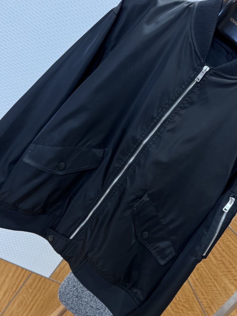Prada Solid-Color Drop-Shoulder Long-Sleeve Zipper Jacket 3