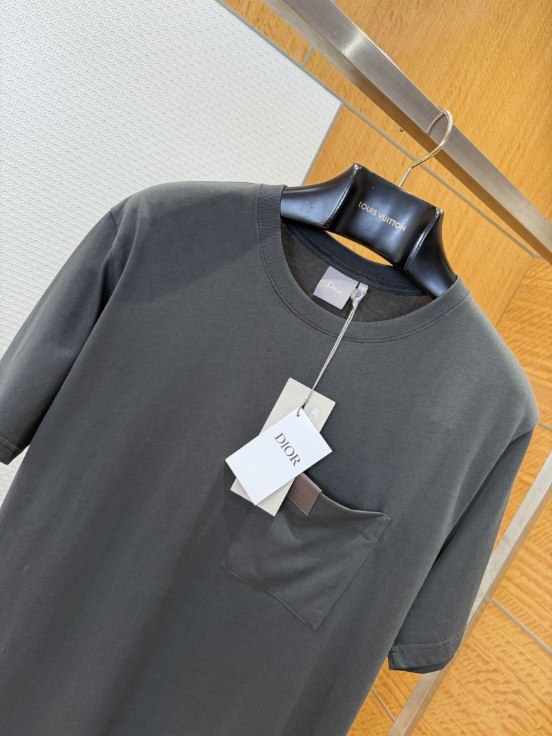Dior Leather-Label Pocket Crew-Neck Short-Sleeve T-Shirt 1 2