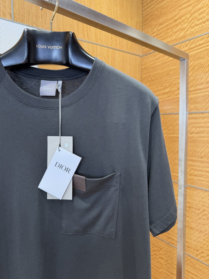 Dior Leather-Label Pocket Crew-Neck Short-Sleeve T-Shirt 1 3