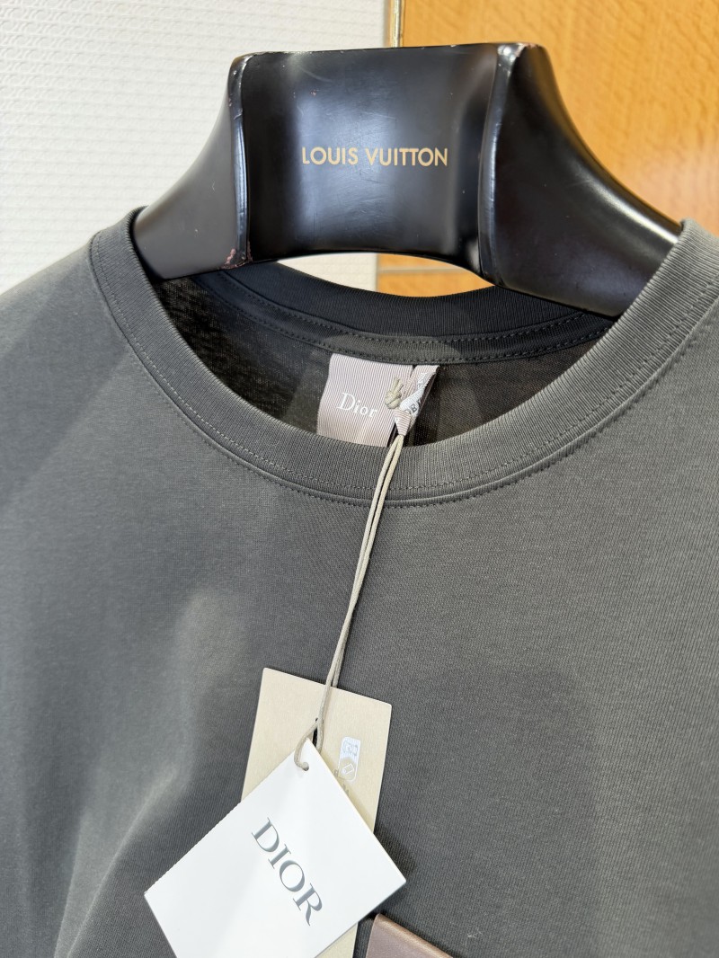 Dior Leather-Label Pocket Crew-Neck Short-Sleeve T-Shirt 1 6