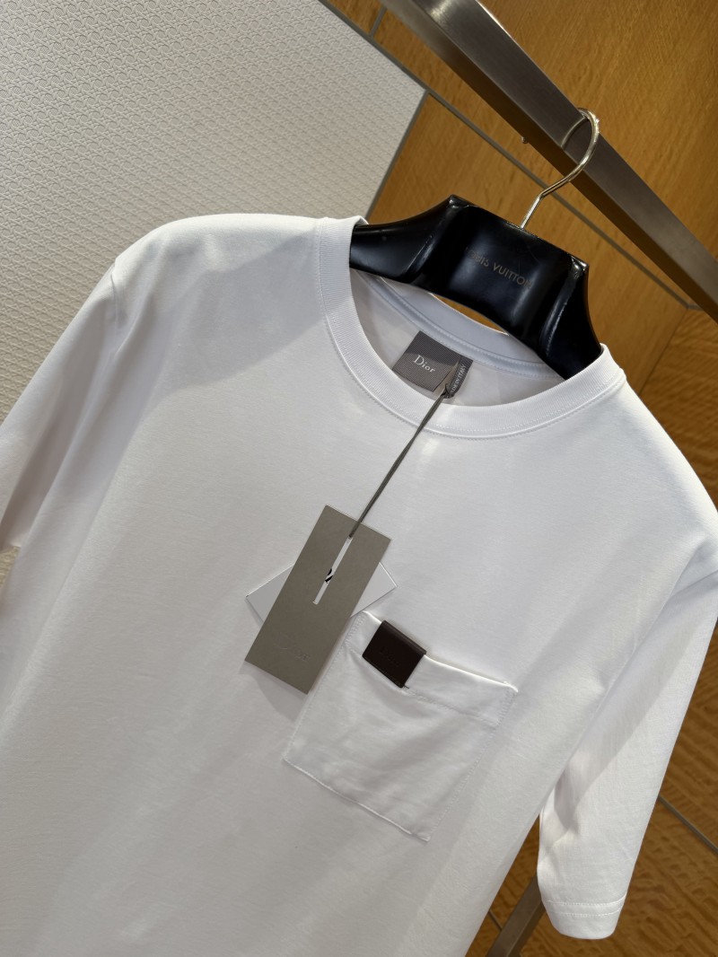 Dior Leather-Label Pocket Crew-Neck Short-Sleeve T-Shirt 2 2