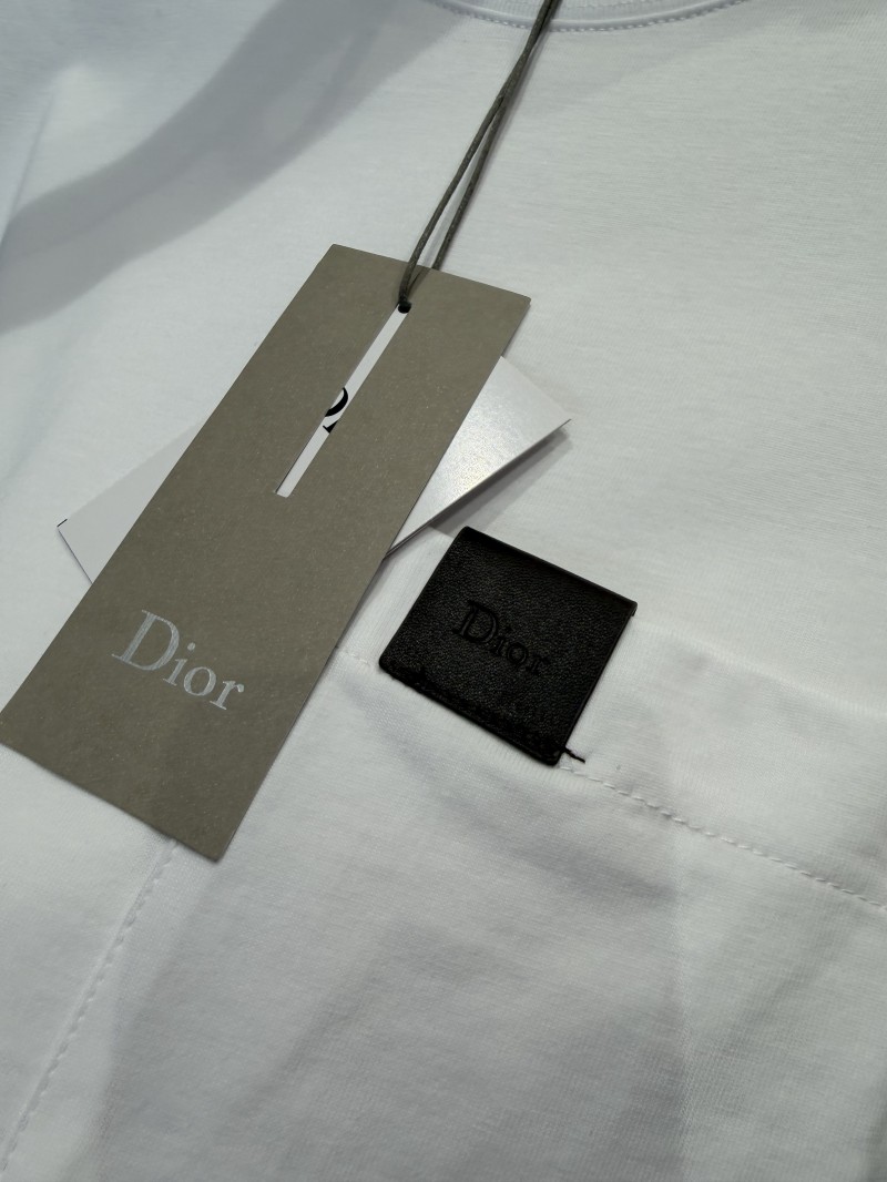 Dior Leather-Label Pocket Crew-Neck Short-Sleeve T-Shirt 2 4