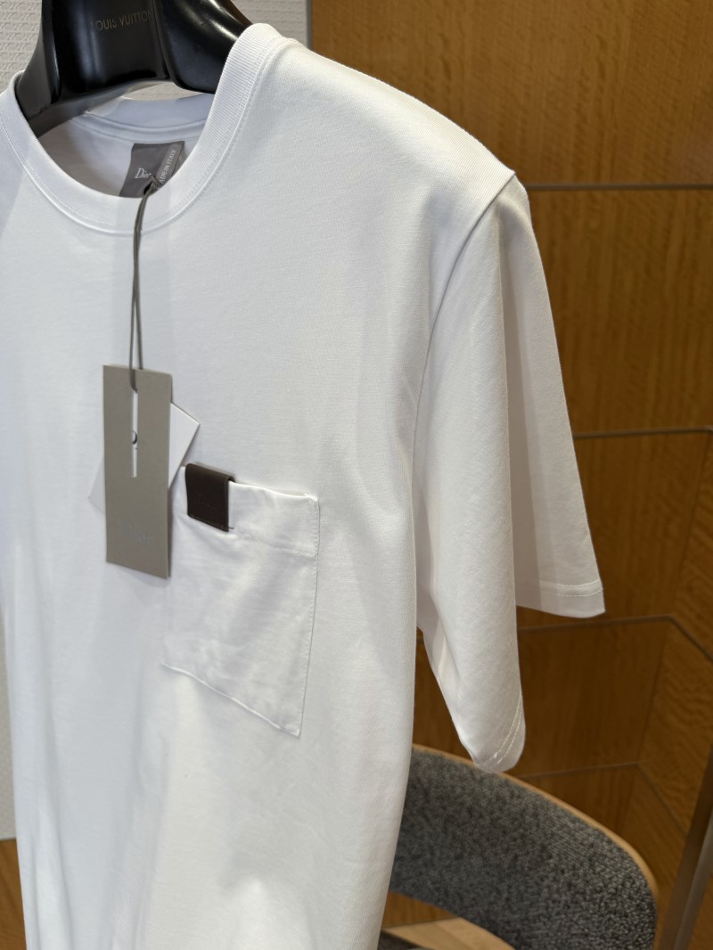 Dior Leather-Label Pocket Crew-Neck Short-Sleeve T-Shirt 2 7