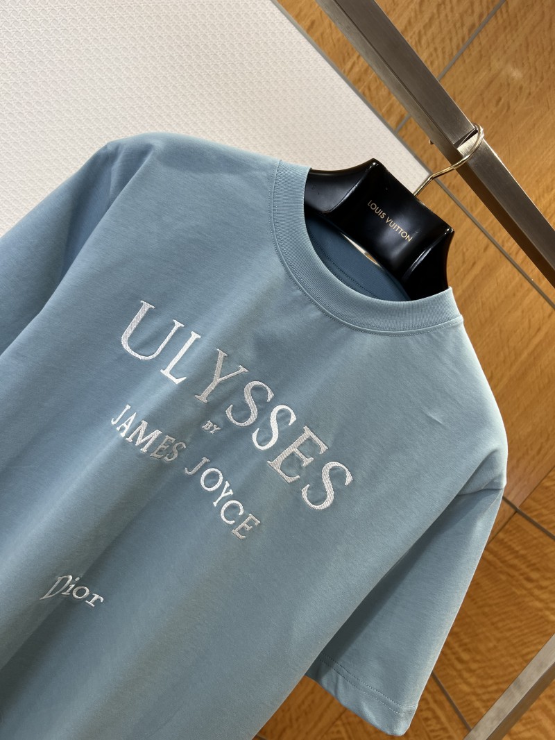 Dior Letter Embroidered Crew-Neck Short-Sleeve T-Shirt 2