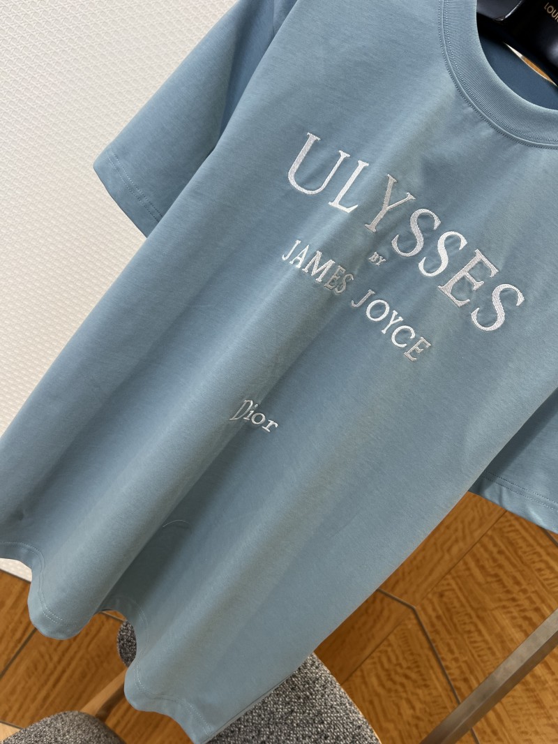 Dior Letter Embroidered Crew-Neck Short-Sleeve T-Shirt 3