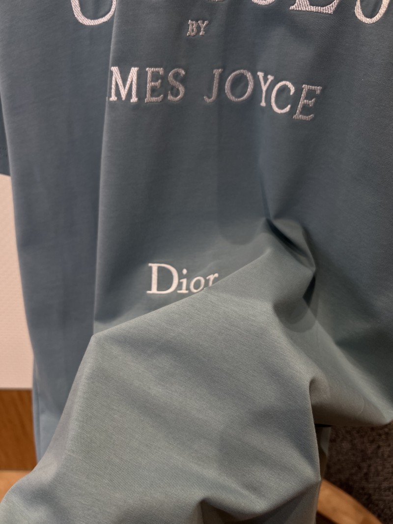 Dior Letter Embroidered Crew-Neck Short-Sleeve T-Shirt 4
